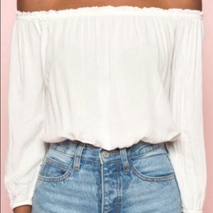 Brandy Melville white off the shoulder top